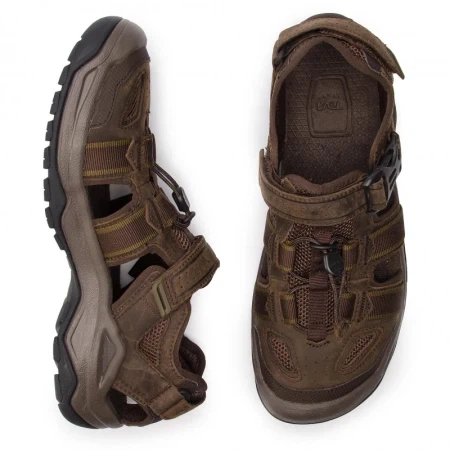Чоловічі сандалі з закритим носком Teva Omnium 2 Leather шкіряні вставки коричневого кольору трекінгові повсякденні розмір 44.5 - Фото 7 Чоловічі сандалі з закритим носком Teva Omnium 2 Leather шкіряні вставки коричневого кольору трекінгові повсякденні розмір 44.5 - изображение 7