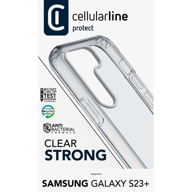 Чехол Cellularline Clear Strong для Samsung Galaxy S23 Plus Clear (CLEARDUOGALS23PLT) - Фото 3 Чехол Cellularline Clear Strong для Samsung Galaxy S23 Plus Clear (CLEARDUOGALS23PLT) - изображение 3
