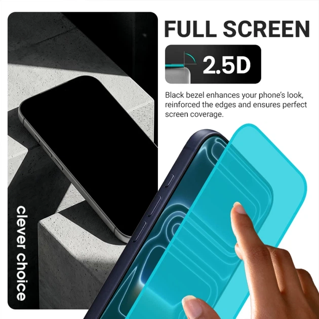 Szkło hartowane do smartfona Apple iPhone 18 Pro/17 Pro Crong OptiRed Glass Black (CRGOPRGIP1763P) - obraz 7