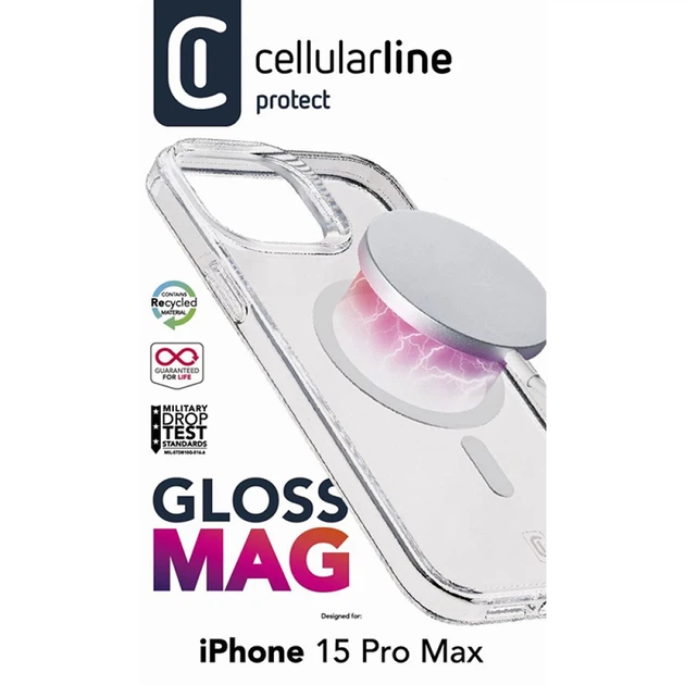 Чехол Cellularline Gloss Mag для iPhone 15 Pro Max Clear (GLOSSMAGIPH15PRMT) - Фото 4 Чехол Cellularline Gloss Mag для iPhone 15 Pro Max Clear (GLOSSMAGIPH15PRMT) - изображение 4
