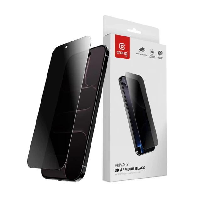 Szkło ochronne Crong Privacy 3D Armour Glass do iPhone Air Clear (5904310706285) - Zdjęcie 1 Szkło ochronne Crong Privacy 3D Armour Glass do iPhone Air Clear (5904310706285) - obraz 1