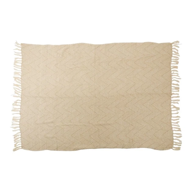 Плед бавовняний Arti Casa 130x170 см Beige/White (871125230194) - Фото 2 Плед бавовняний Arti Casa 130x170 см Beige/White (871125230194) - зображення 2