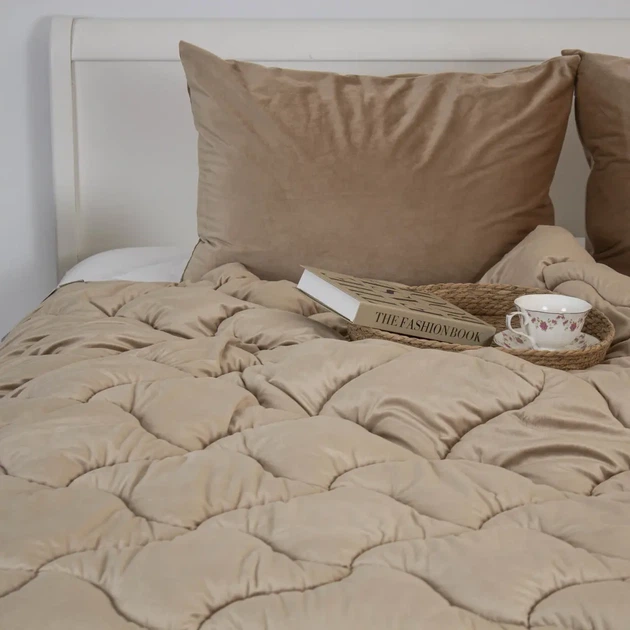 Ковдра ТЕП "VELOUR" Золотий беж (350 г/м²), 200x210 євро - изображение 5