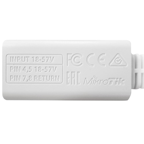 POE инжектор MikroTik RBGPOE Gigabit LAN 18-57 В Белый - изображение 3