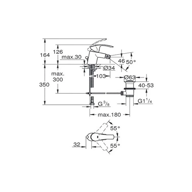 Смеситель для биде Grohe Eurosmart, хром (32929002) - изображение 3