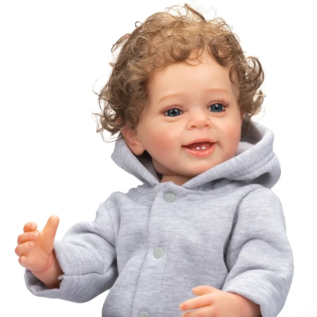 Реалістична вінілова лялька Reborn Baby Benjamin хлопчик 55 см – силіконова лялька, яку можна купати (RB049) - изображение 3
