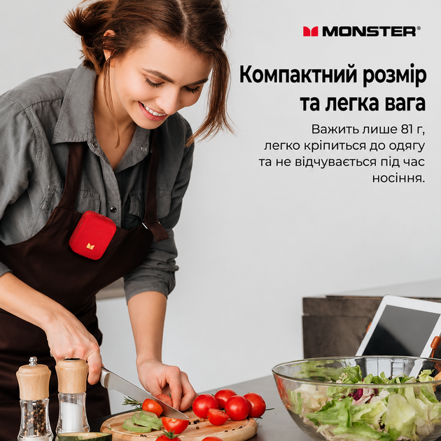 Портативная Bluetooth колонка MONSTER Atom D159 6W IPX5 беспроводная акустика для отдыха мощный звук Блютуз USB TF FM радио длительное время работы совместима с Android iPhone планшетами и ноутбуками - изображение 10