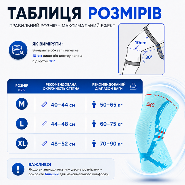 Наколінники компресійні Vilico AB207 розмір XL 2 шт, блакитні, для фітнесу, бігу та щоденної стабілізації коліна - зображення 8