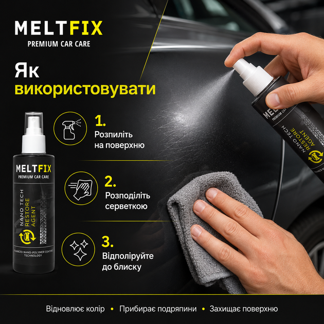 Полироль для автомобиля MELTFIX Полироль кузова авто 200 мл Универсальная полироль для кузова авто Полироль кузова - изображение 9