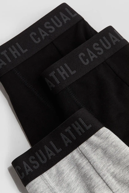 Боксери H&M 14+ зріст 170 для хлопчика, підлітка шорти труси, набір з 5-ти шт., чорні, світло-сірий меланж - Фото 2 Боксери H&M 14+ зріст 170 для хлопчика, підлітка шорти труси, набір з 5-ти шт., чорні, світло-сірий меланж - зображення 2