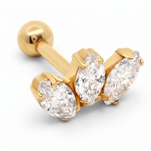 Серьга для хеликса из желтого золота (з40034) - изображение 3