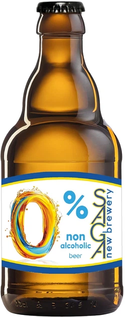 Упаковка пива Saga світле безалкогольне нефільтроване 0.5% 0.33 л x 12 шт (4820195891285) - Фото 2 Упаковка пива Saga світле безалкогольне нефільтроване 0.5% 0.33 л x 12 шт (4820195891285) - зображення 2