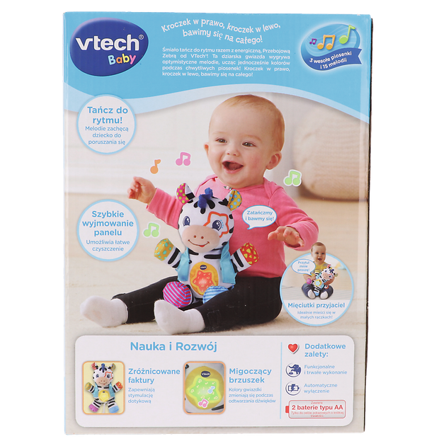 Zabawka interaktywna VTech Vtech Baby Hit Zebra Biała (5900511612387) - obraz 4