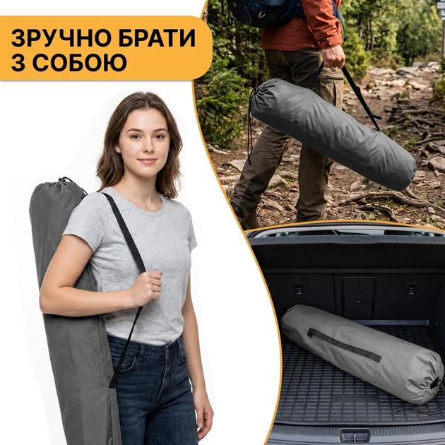 Туристическая раскладушка LEOBRO LB-MC-B1-DGR 190х63х42 см оцинкованная сталь серая до 150 кг - Фото 10 Туристическая раскладушка LEOBRO LB-MC-B1-DGR 190х63х42 см оцинкованная сталь серая до 150 кг - изображение 10