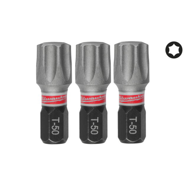 Бита SHOCKWAVE MILWAUKEE, TX50, 25мм, (3шт) - Фото 1 Бита SHOCKWAVE MILWAUKEE, TX50, 25мм, (3шт) - изображение 1