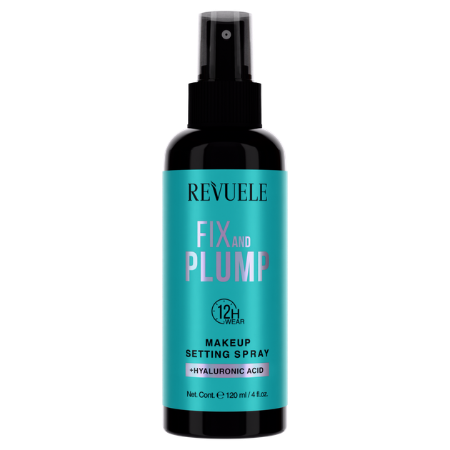 Revuele Makeup Setting spray Fix & Plump + Hyaluronic acid спрей для фіксації макіяжу 120 мл - Фото 1 Revuele Makeup Setting spray Fix & Plump + Hyaluronic acid спрей для фіксації макіяжу 120 мл - зображення 1