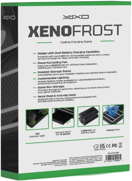 Podstawka chłodząca i ładująca YAXO XENO FROST do XBOX Series X/S Techno Black (YGXFCB01) - obraz 12