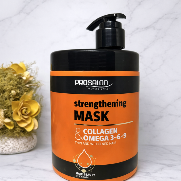 Зміцнювальна маска з колагеном для тонкого і ослабленого волосся - Prosalon Collagen + Omega 3-6-9 Strengthening Mask 1000g - Фото 1 Зміцнювальна маска з колагеном для тонкого і ослабленого волосся - Prosalon Collagen + Omega 3-6-9 Strengthening Mask 1000g - зображення 1