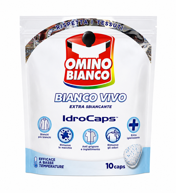 Відбілювач в форматі капсул Omino bianko Idro caps Bianco vivo 10шт. - изображение 2