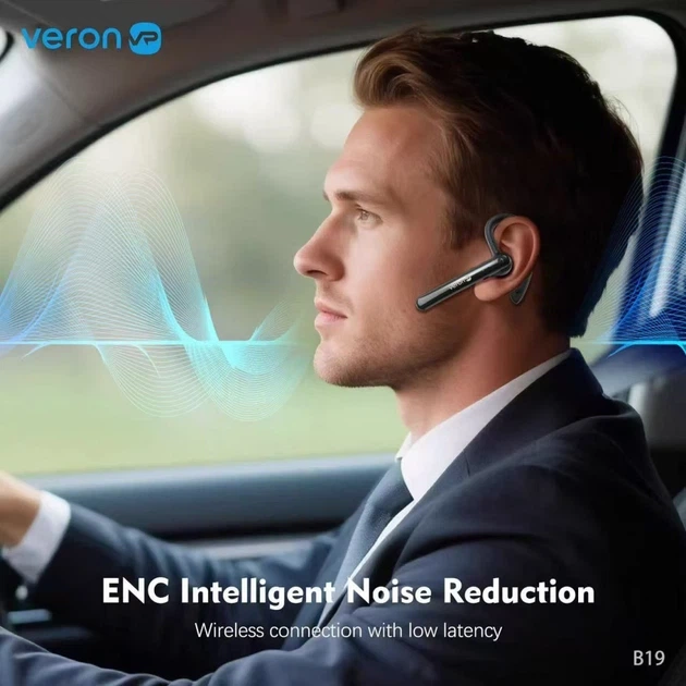 Bluetooth-гарнітура Veron B19 Black (788041) - Фото 4 Bluetooth-гарнітура Veron B19 Black (788041) - изображение 4
