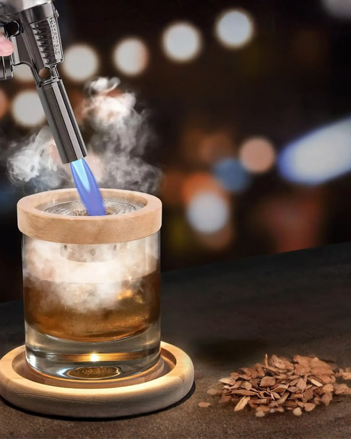 Набір для копчення напоїв Bartending Premium (смокер для віскі, бурбона) 6 видів тріски + камені для віскі + турбо-запальничка у подарунковій коробці - зображення 11