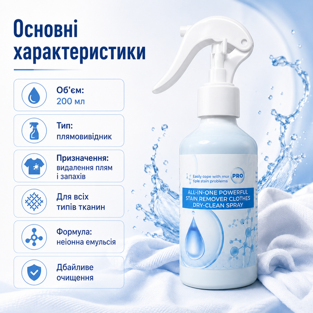 Средство для удаления пятен с одежды Multipurpose Cleaning Spray, Спрей для удаления пятен с одежды, 200 мл Бутылатель - Фото 7 Средство для удаления пятен с одежды Multipurpose Cleaning Spray, Спрей для удаления пятен с одежды, 200 мл Бутылатель - изображение 7