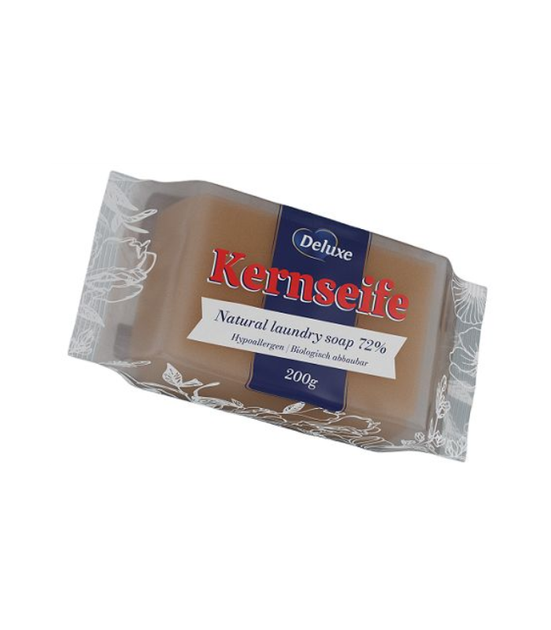 Кускове мило Deluxe Kernseife натуральне тверде мило для прання 72%, 200 гр. 4823097413159 - Фото 1 Кускове мило Deluxe Kernseife натуральне тверде мило для прання 72%, 200 гр. 4823097413159 - изображение 1