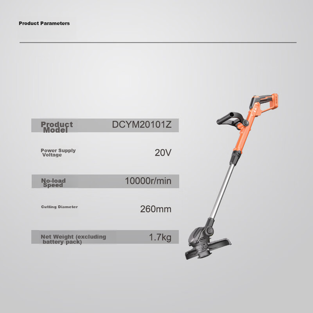 Газонокосарка Dongcheng DCYM20101 електрична без акумулятора, тример для трави - зображення 9