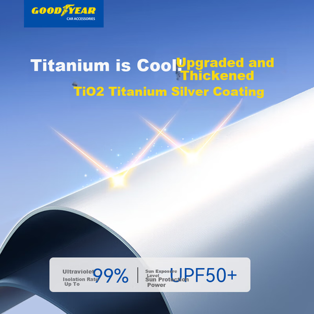 Сонячний тент Goodyear для лобового скла автомобіля для Tesla Model Y, Li Auto, BYD, теплоізоляційний сонячний тент-парасолька - зображення 4