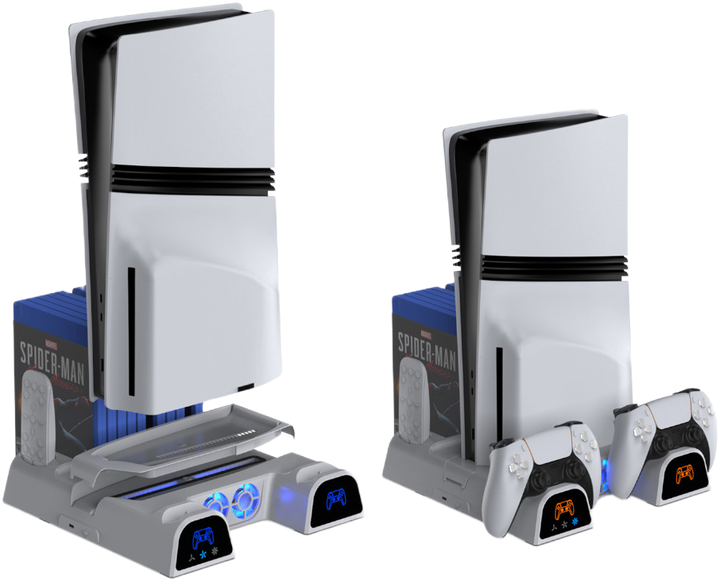 Podstawka chłodząca i ładująca YAXO ARCTIC BREEZE NE do PS5/PS5 Slim/PS5 Pro Alpine White (YGABNECCS01W) - obraz 9