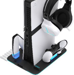 Охолоджуюча зарядна підставка YAXO ICE STORM NE do PS5 Pro/PS5 Slim Techno Black (YGISNECCS01B) - зображення 3