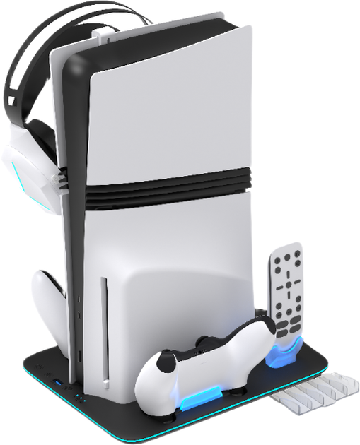 Охолоджуюча зарядна підставка YAXO ICE STORM NE do PS5 Pro/PS5 Slim Techno Black (YGISNECCS01B) - зображення 5