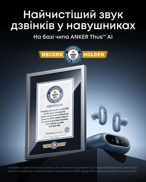 Навушники Anker SoundCore Liberty 5 Pro Blue - изображение 7