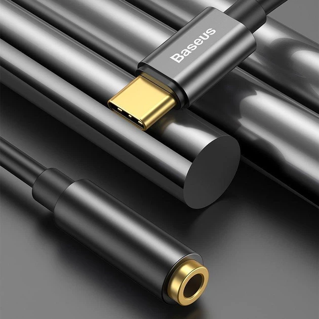 Кабель для аудіо Baseus Type-C - 3.5mm Jack 0.09 м Чорний (CATL54-01) - Фото 5 Кабель для аудіо Baseus Type-C - 3.5mm Jack 0.09 м Чорний (CATL54-01) - зображення 5