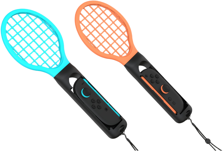 Uchwyt Yaxo na Joy-Con Tennis Pro Set do NS/NS2 Inferno Pomarańczowy/Niebieski (YGTPSJCH01CM) - obraz 6