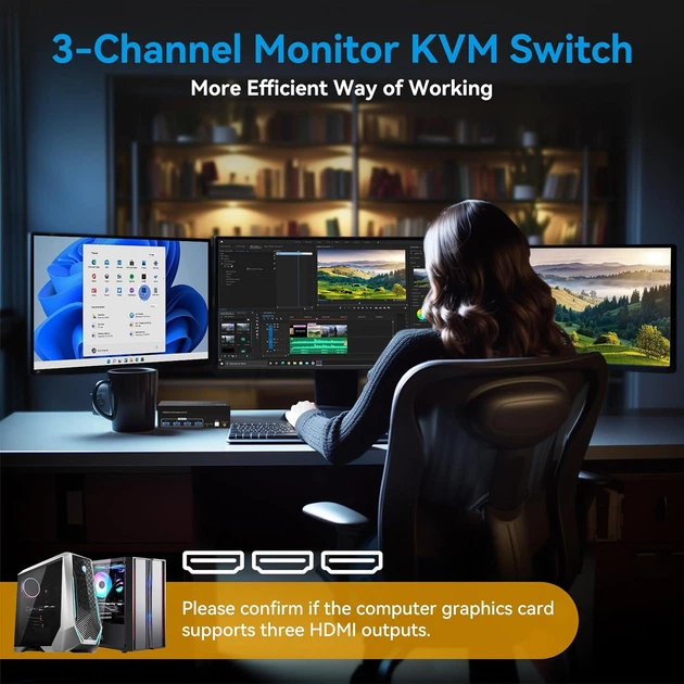 HDMI KVM-переключатель для трех мониторов и двух компьютеров с поддержкой USB 3.0 - изображение 5