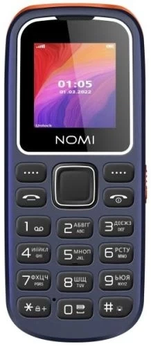 Мобильный телефон i1441 Blue, Dual Sim (Mini-SIM) 1.44" (128x128) TN, MicroSD (до 16 ГБ) Nomi 000349363 - Фото 1 Мобильный телефон i1441 Blue, Dual Sim (Mini-SIM) 1.44" (128x128) TN, MicroSD (до 16 ГБ) Nomi 000349363 - изображение 1