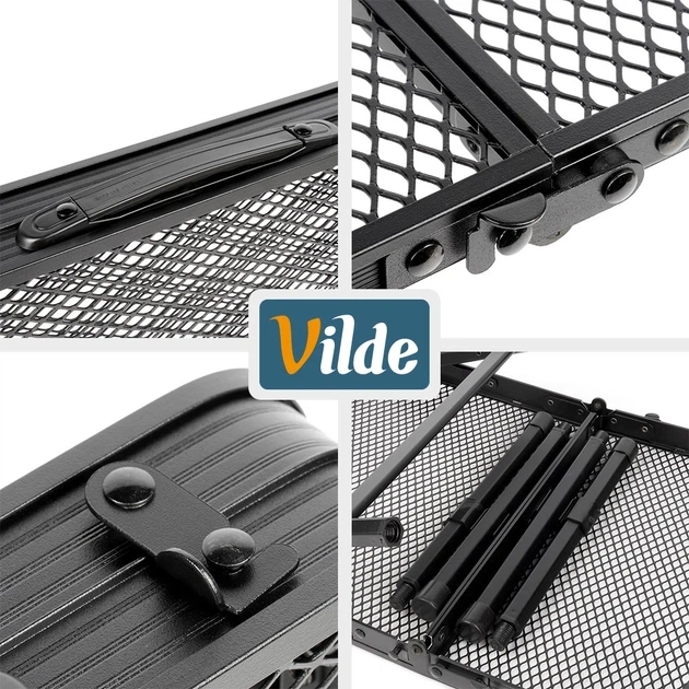 Стіл туристичний Vilde 489391 розкладний 2в1 80 x 40 x 37/66 см Чорний (5900670121553) - Фото 6 Стіл туристичний Vilde 489391 розкладний 2в1 80 x 40 x 37/66 см Чорний (5900670121553) - зображення 6