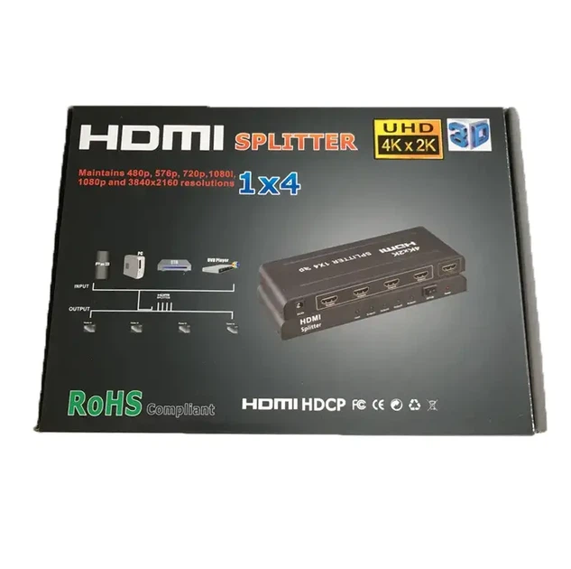 HDMI 1 на 4 порта активный сплиттер 2K 4K 1080P с блоком питания - изображение 5