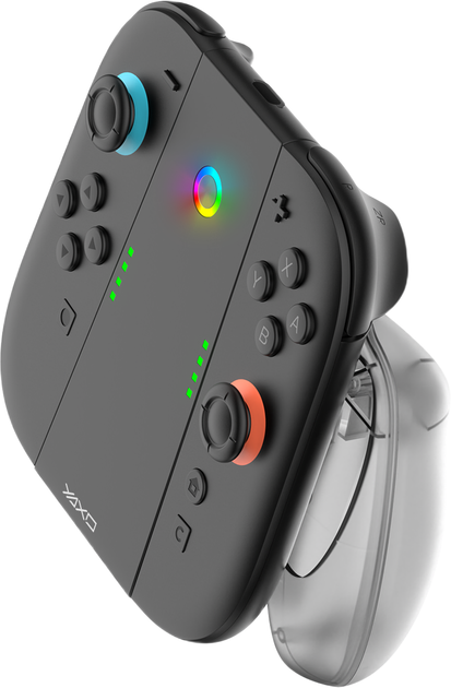 Набір зарядних тримачів Yaxo для Joy-Con Charge Grip Set на NS/NS2 Techno Black (YGCGSJCH01B) - зображення 14