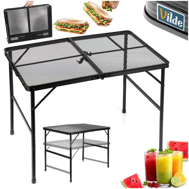 Стіл туристичний Vilde 489393 розкладний 2в1 90 x 60 x 42/66 см Чорний (5900670121577) - Фото 5 Стіл туристичний Vilde 489393 розкладний 2в1 90 x 60 x 42/66 см Чорний (5900670121577) - зображення 5