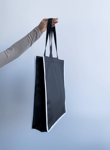 Lavasta Factory Шопер подвійні ручки (коротка+довга) спанбонд, Чорний, 35x42x12 см, без підкладки - изображение 2