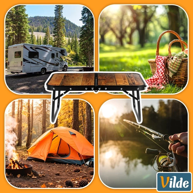 Стіл туристичний Vilde 489396 розкладний 60 x 40 x 25 см Коричневий (5900670121607) - Фото 8 Стіл туристичний Vilde 489396 розкладний 60 x 40 x 25 см Коричневий (5900670121607) - зображення 8