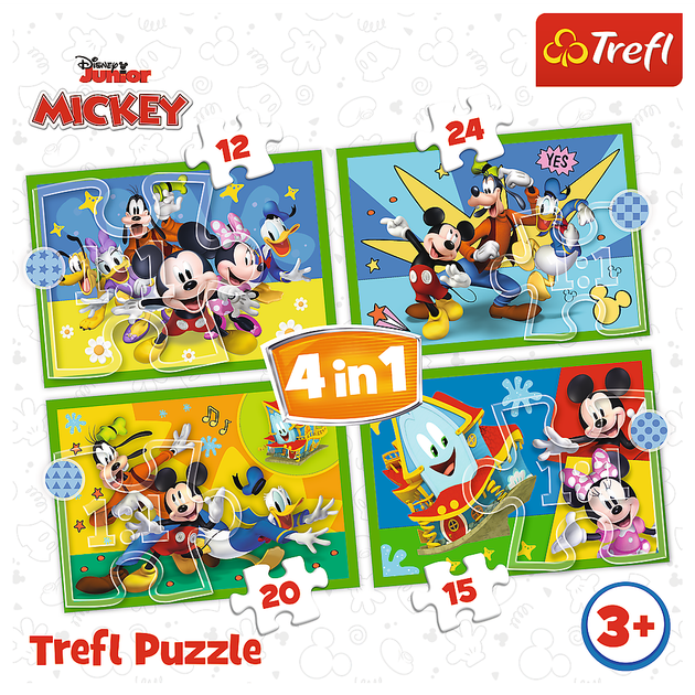 Puzzle Trefl Disney Junior Mickey Myszka Miki Wśród przyjaciół 4 w 1 71 element (5900511346169) - obraz 6