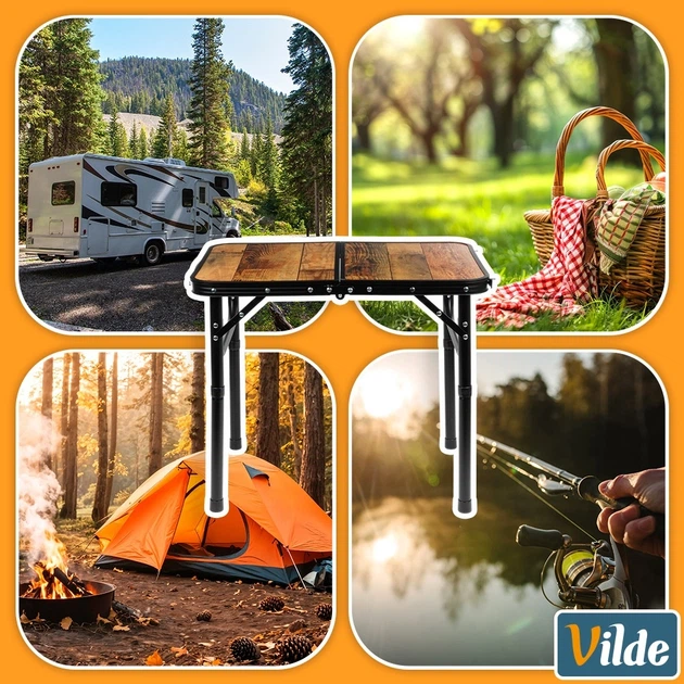 Стіл туристичний Vilde 489398 розкладний 2в1 60 x 40 x 25,5/51,5 см Коричневий (5900670121621) - Фото 9 Стіл туристичний Vilde 489398 розкладний 2в1 60 x 40 x 25,5/51,5 см Коричневий (5900670121621) - зображення 9