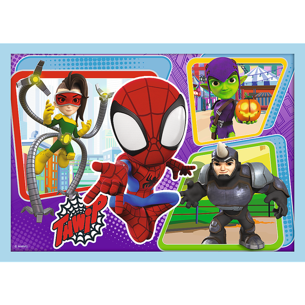 Puzzle Trefl Marvel Ekipa Spiday'a 4 w 1 71 element (5900511346114) - obraz 4