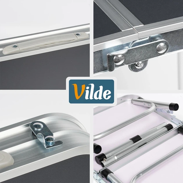 Стіл туристичний Vilde 489399 розкладний 2в1 60 x 40 x 26/52 см Графітовий (5900670121638) - Фото 6 Стіл туристичний Vilde 489399 розкладний 2в1 60 x 40 x 26/52 см Графітовий (5900670121638) - зображення 6