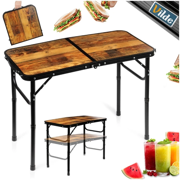 Стіл туристичний Vilde 489400 розкладний 2в1 80 x 40 x 33/60 см Коричневий (5900670121645) - Фото 5 Стіл туристичний Vilde 489400 розкладний 2в1 80 x 40 x 33/60 см Коричневий (5900670121645) - зображення 5