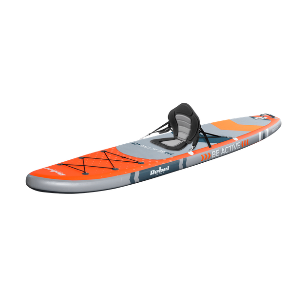 Надувная SUP-доска Rebel Active RBA-4501-OR 350 × 81 × 15 см с сиденьем для каяка до 170 кг оранжевая - изображение 5