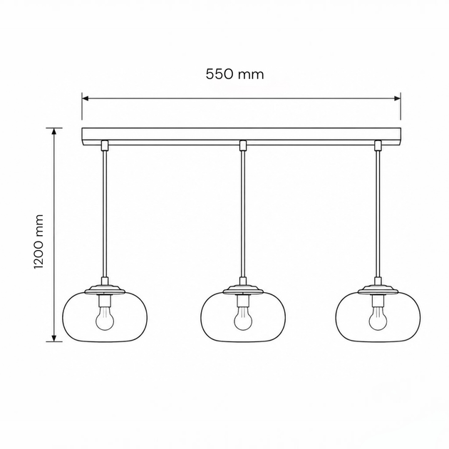 Потолочный подвес SHANA 3PL Е14 черный/дымчатый LIGHT SET - изображение 2